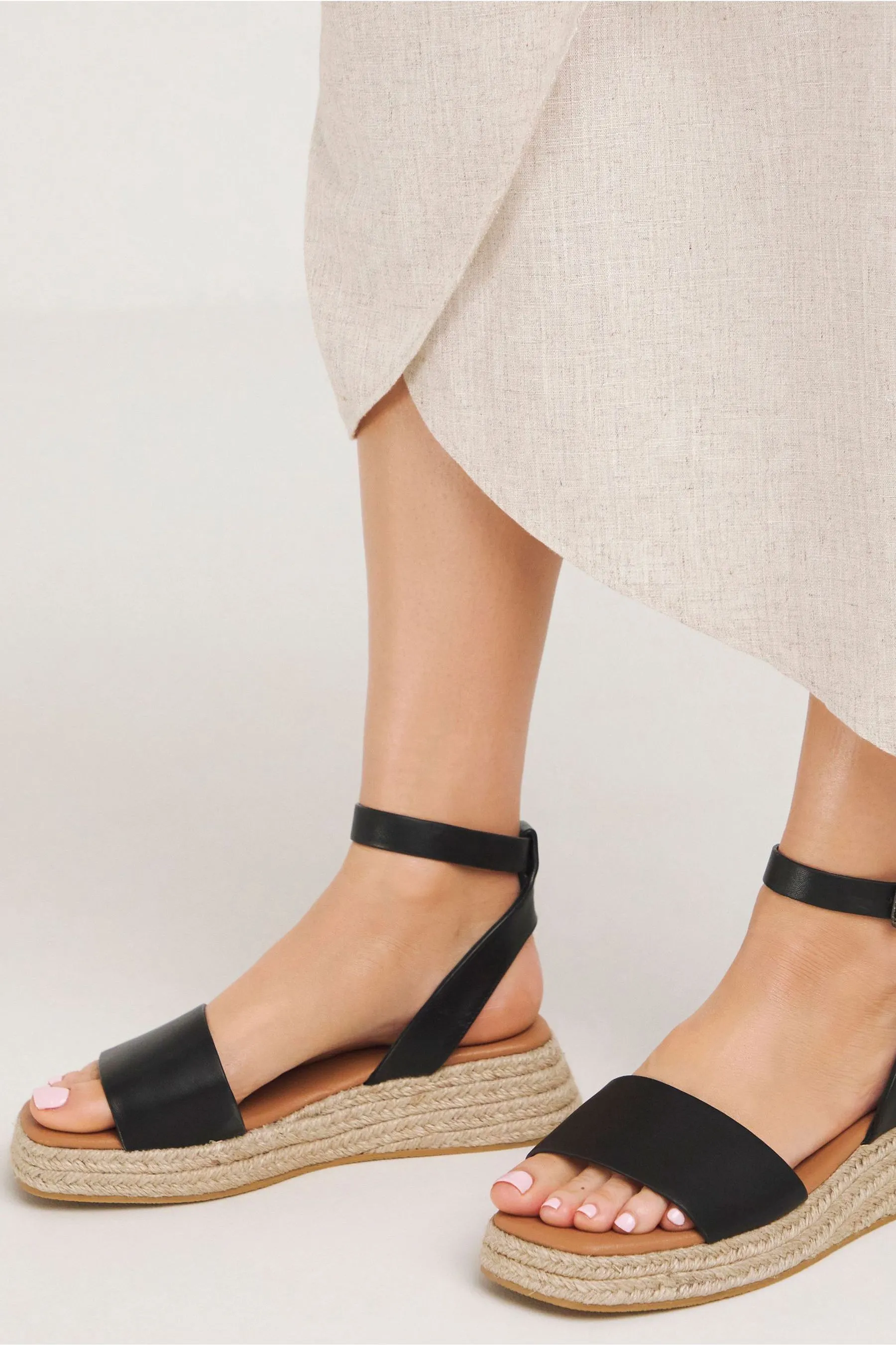 Simply Be - Sandali in due parti stile espadrillas Vestibilità ampia