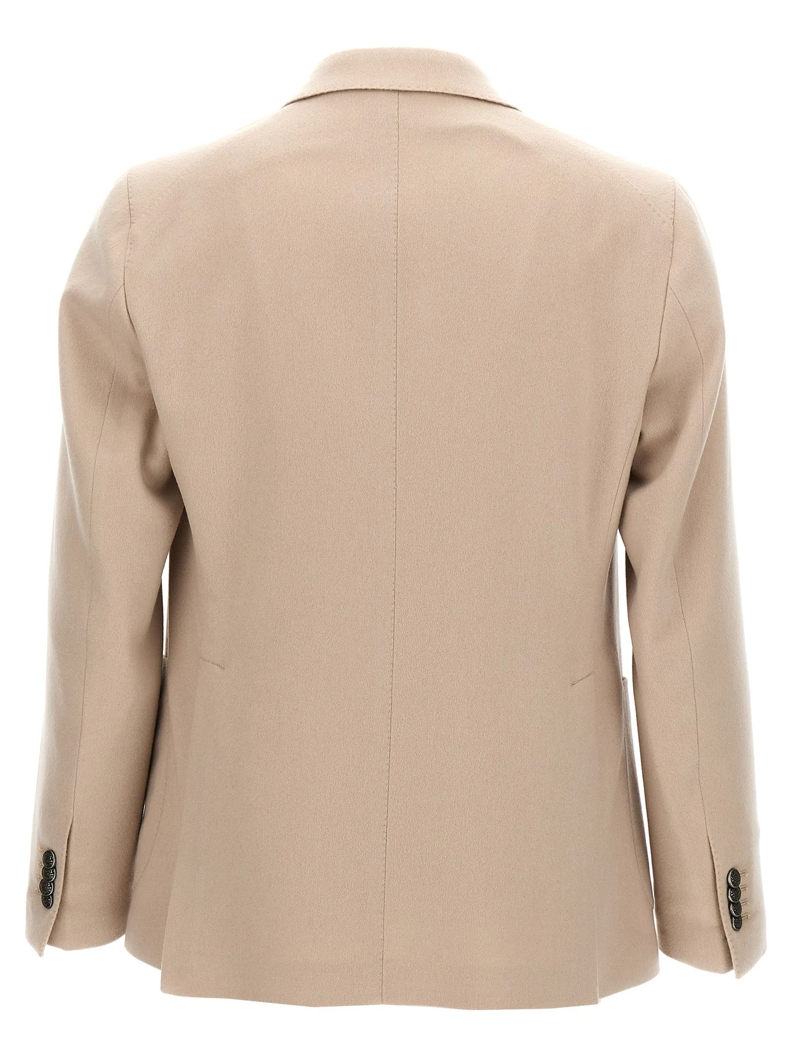 Single-Breasted Cashmere Blazer Beige