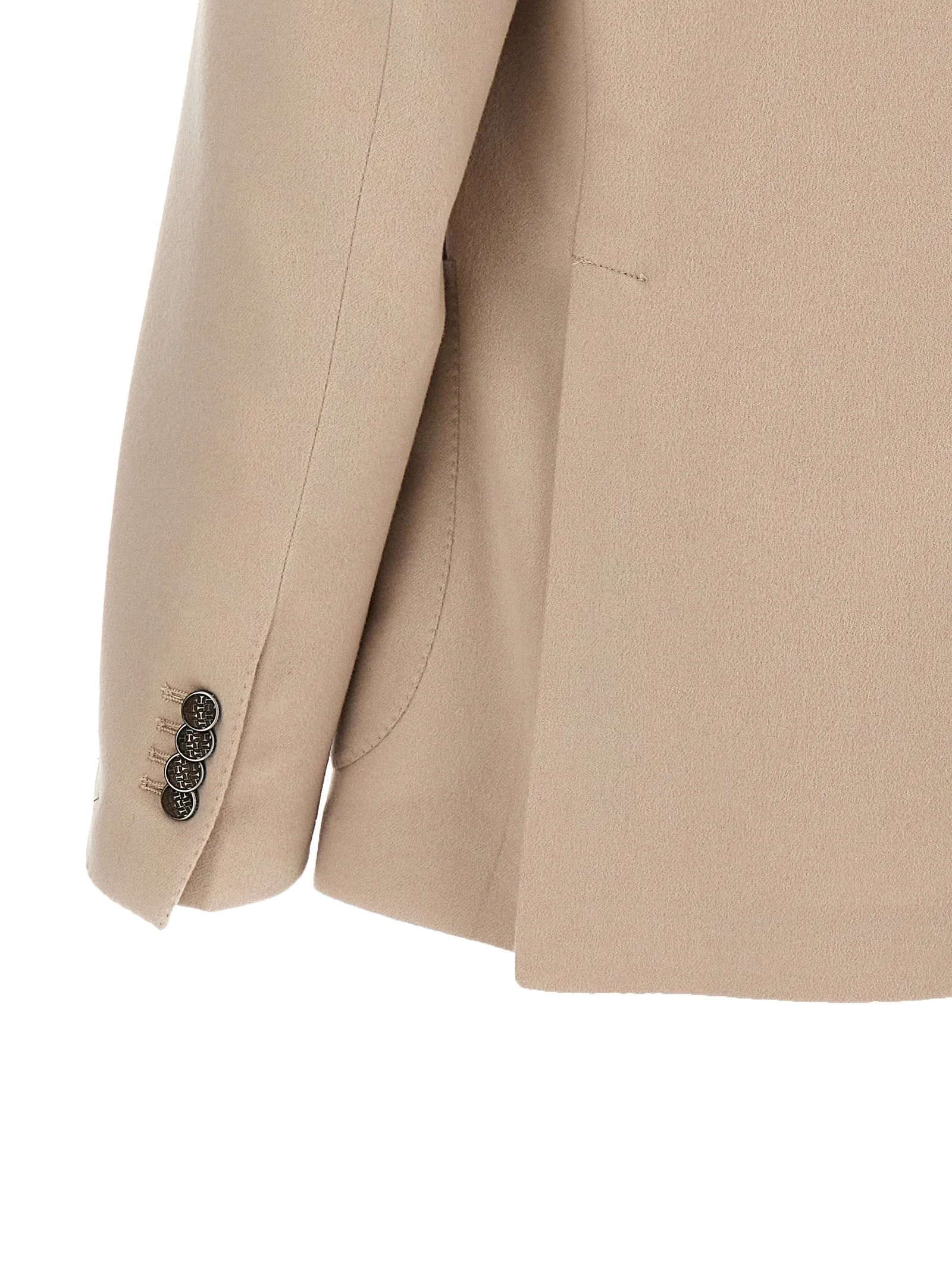 Single-Breasted Cashmere Blazer Beige