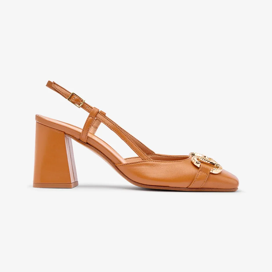 Slingback Cuoio Quadra