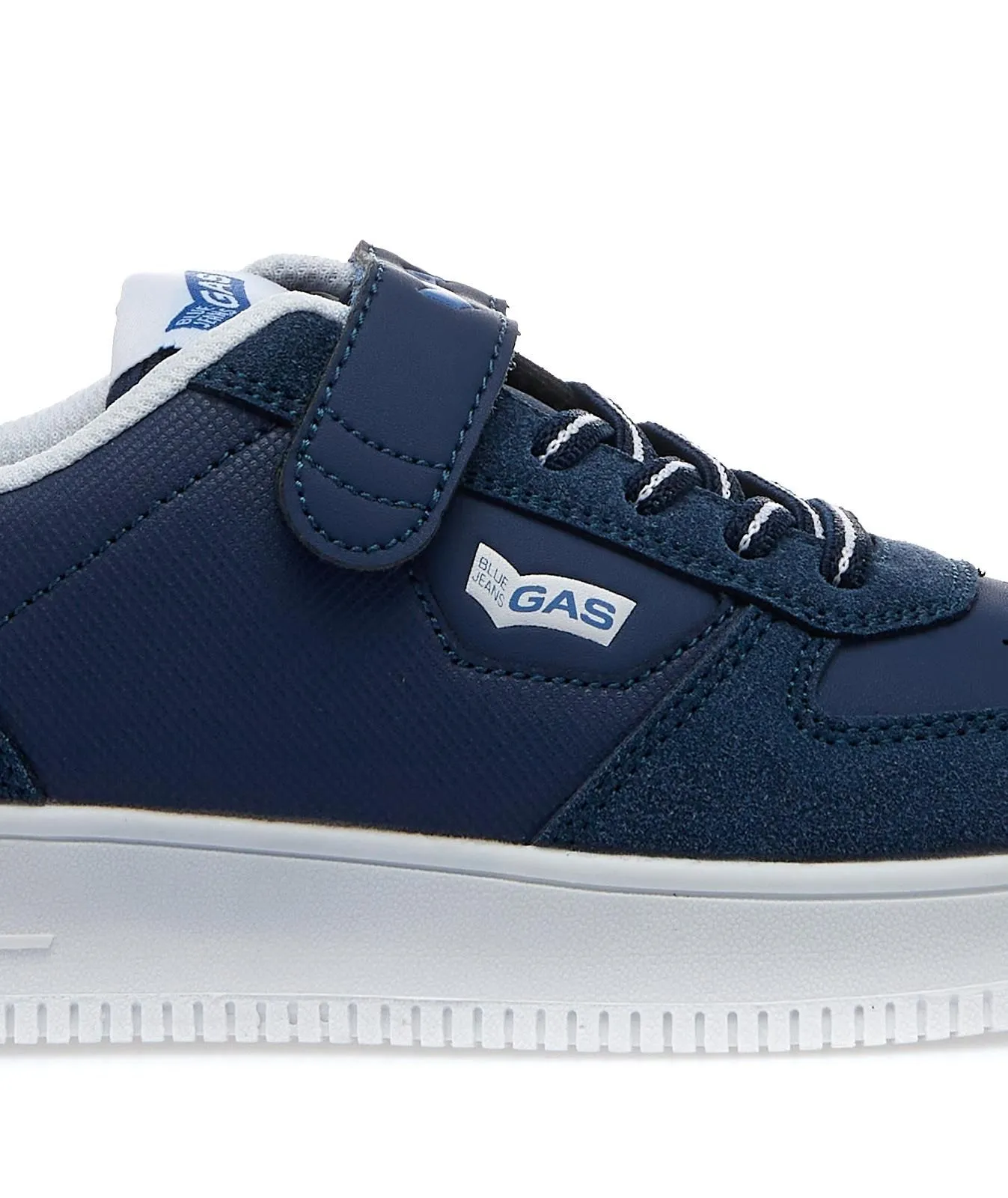 Sneakers da ragazzo blu con lacci e velcro