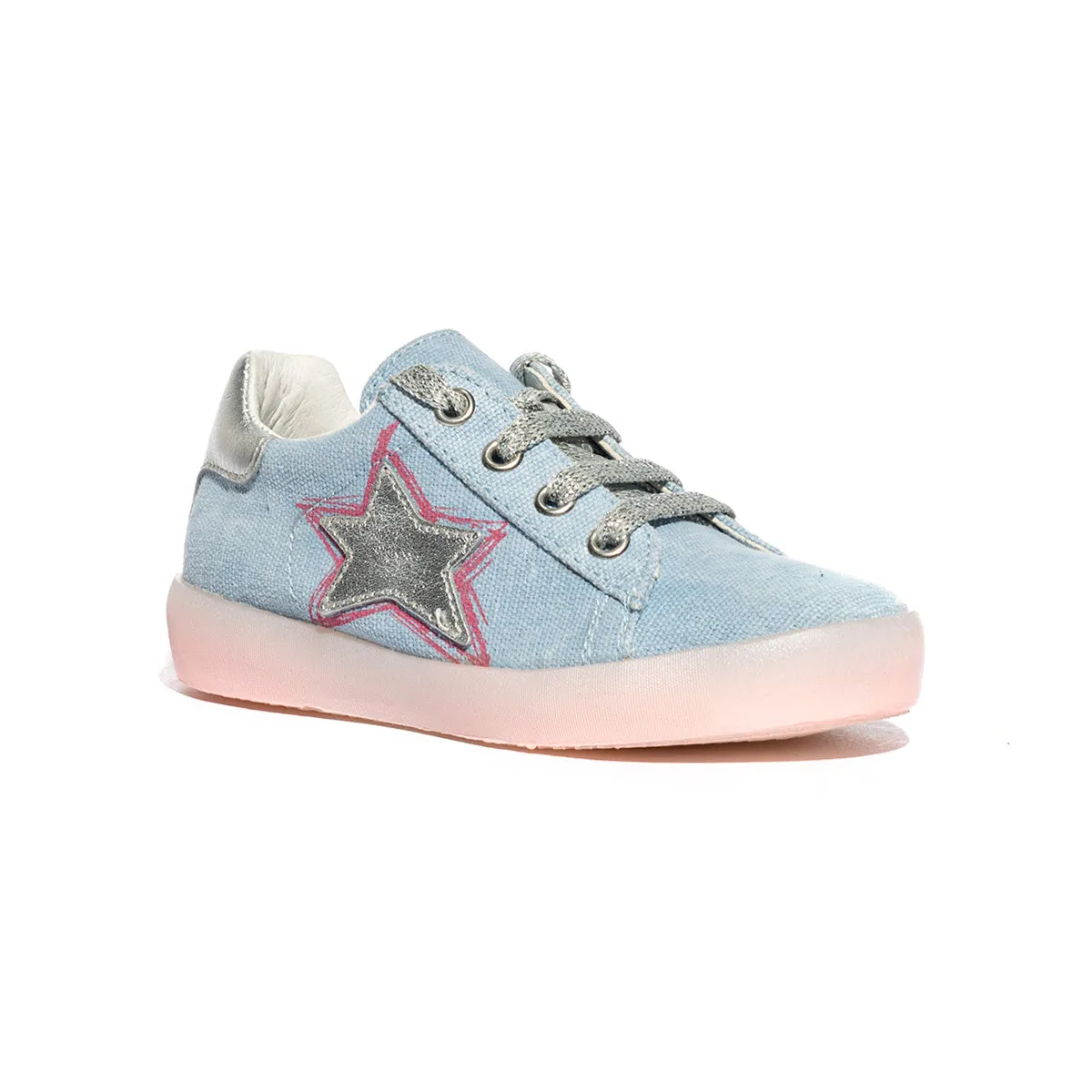 Sneakers Naturino Aro Celeste Rosa