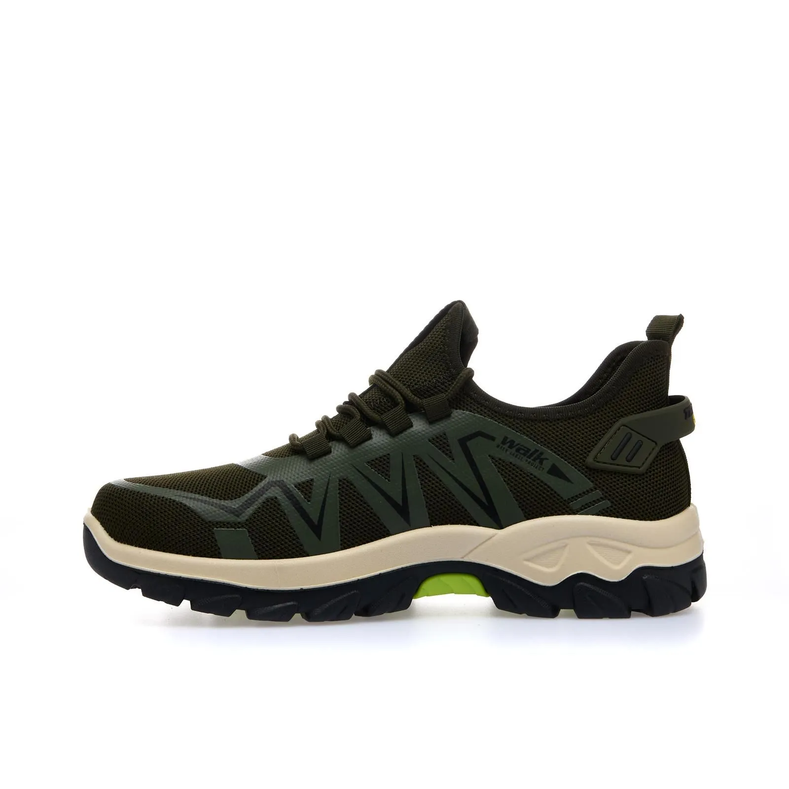 Sneakers uomo verdi da trekking con lacci