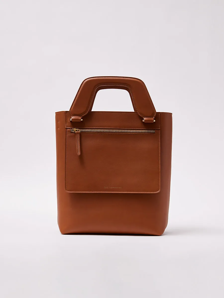 sofia pocket tote bag rust