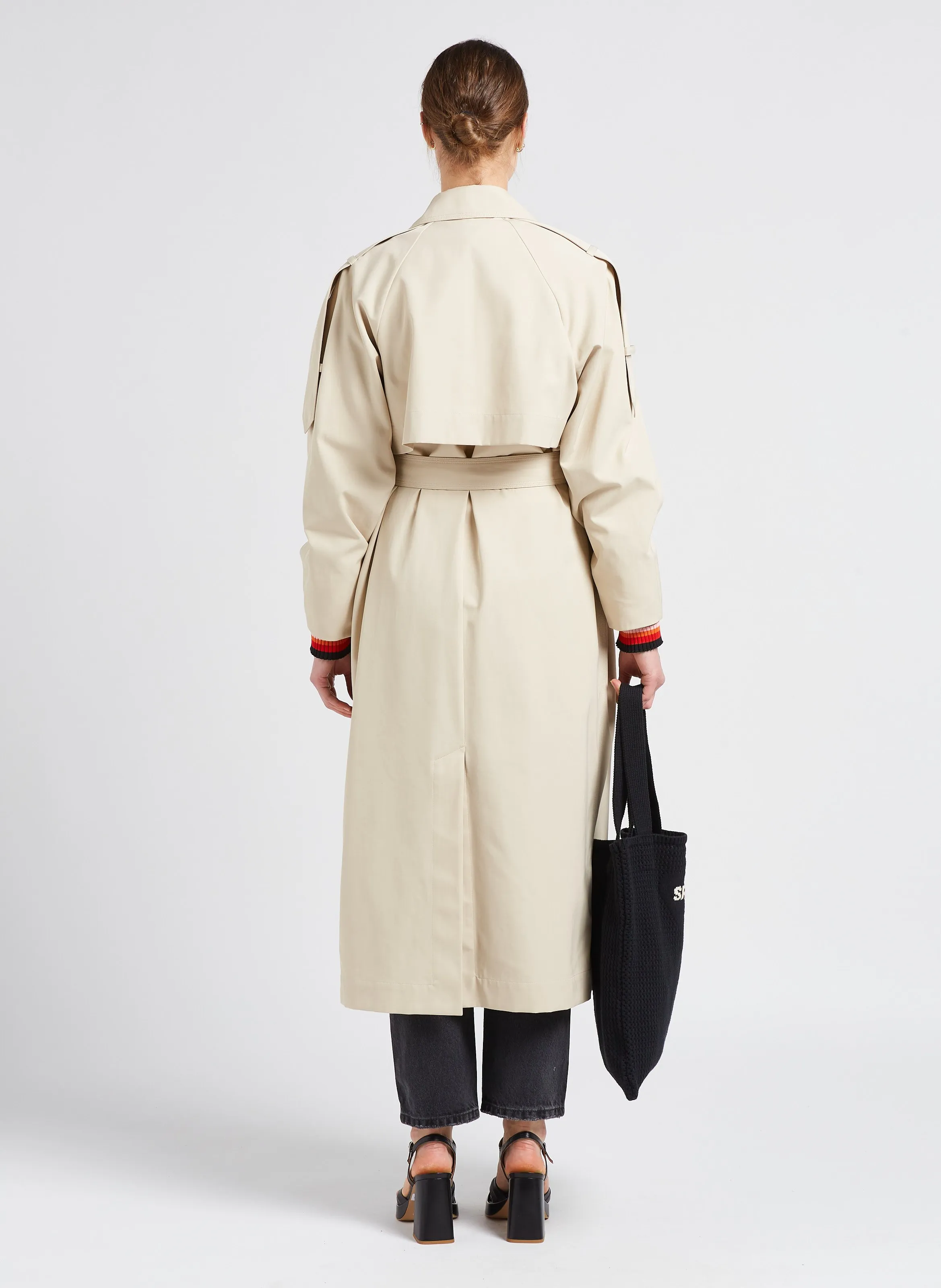  SONIA RYKIEL   Maglione scollo tondo a righe in cotone e cashmere | Nero