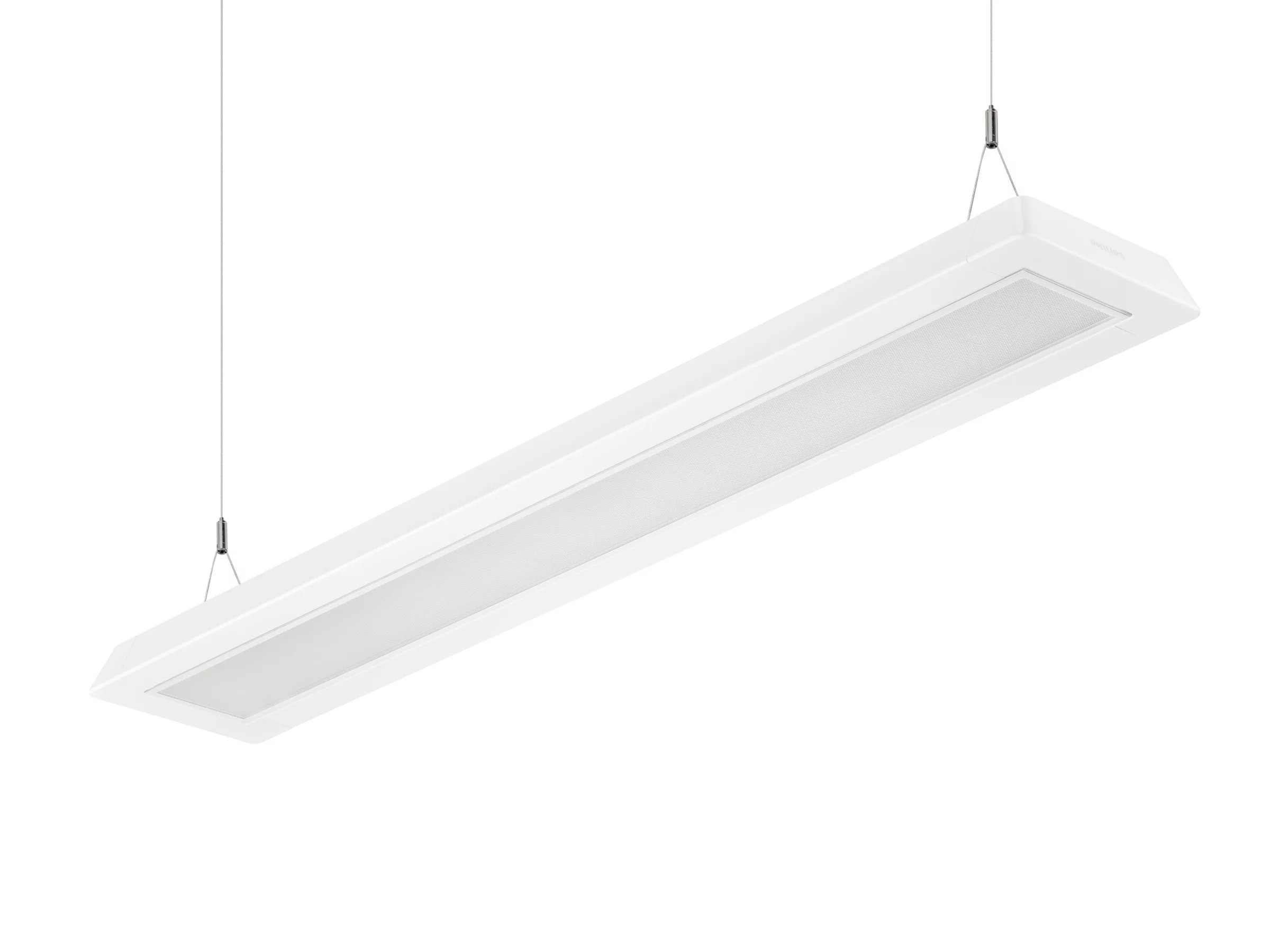 SP342P | FLEXBLEND SUSPENDED D/I STAND-ALONE, 36 W, 1200x200 mm; H73 mm, SMT, 4800 lm, 4000 K, CRI>90, DALI, UGR19