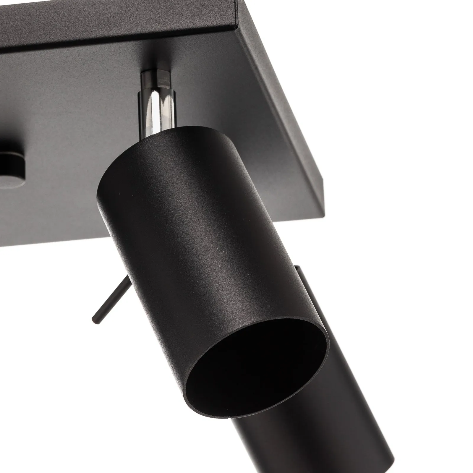 Spot da soffitto Round in nero, 4 luci quadrato