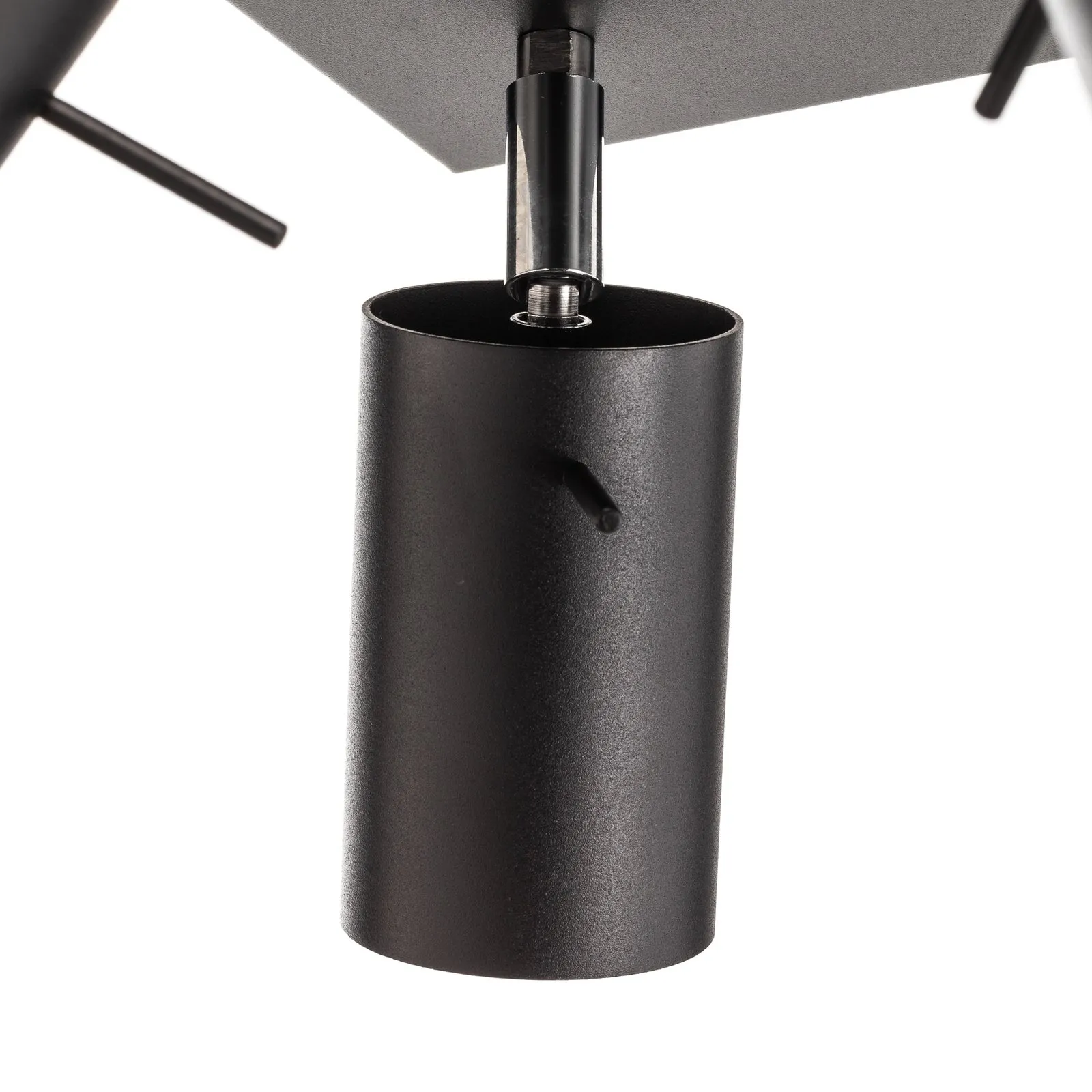 Spot da soffitto Round in nero, 4 luci quadrato