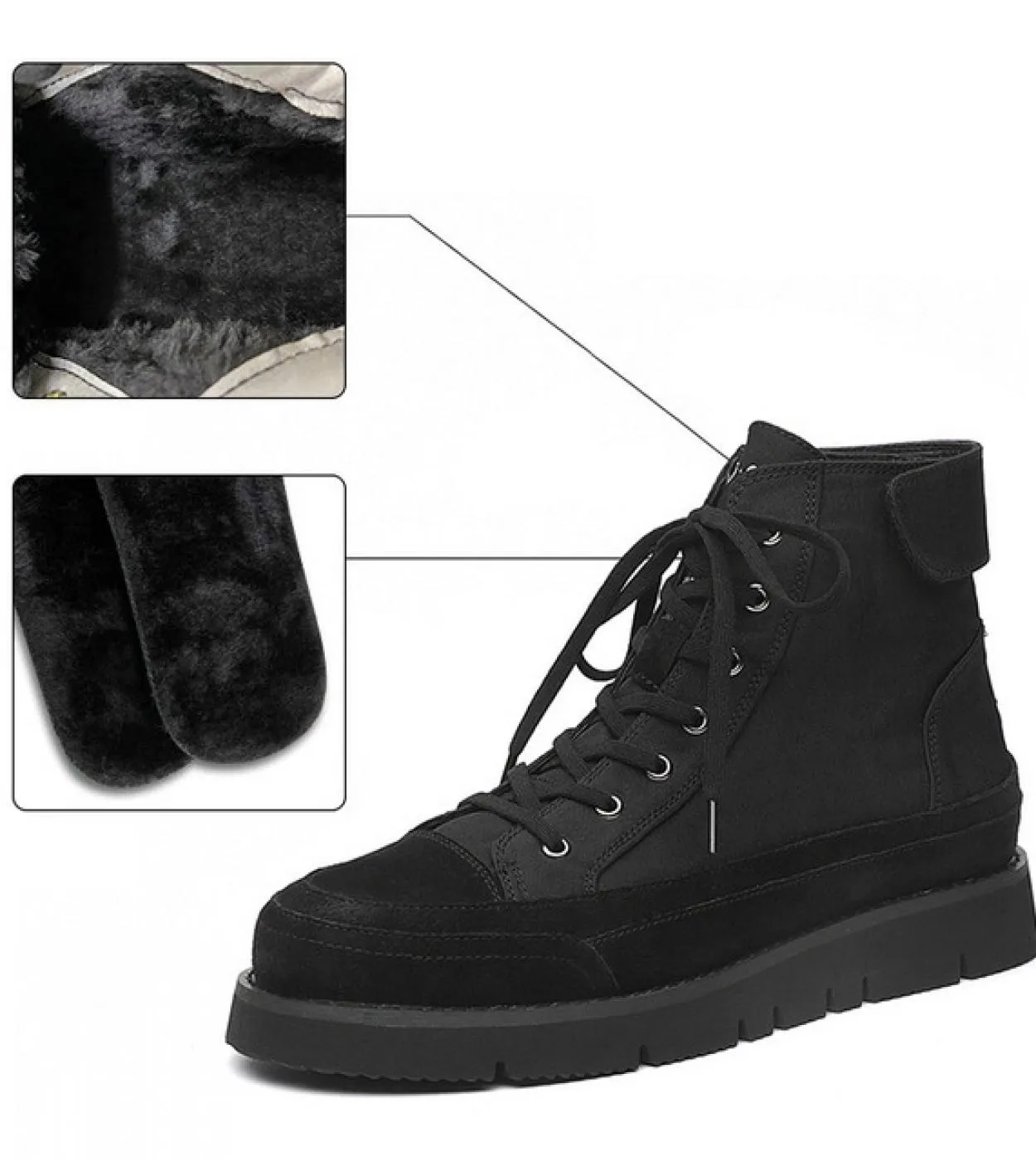 Stivali invernali Martin con fondo spesso per uomo Autunno Scarpe da strada in tela da uomo Nuovi utensili Stivali da moto neri