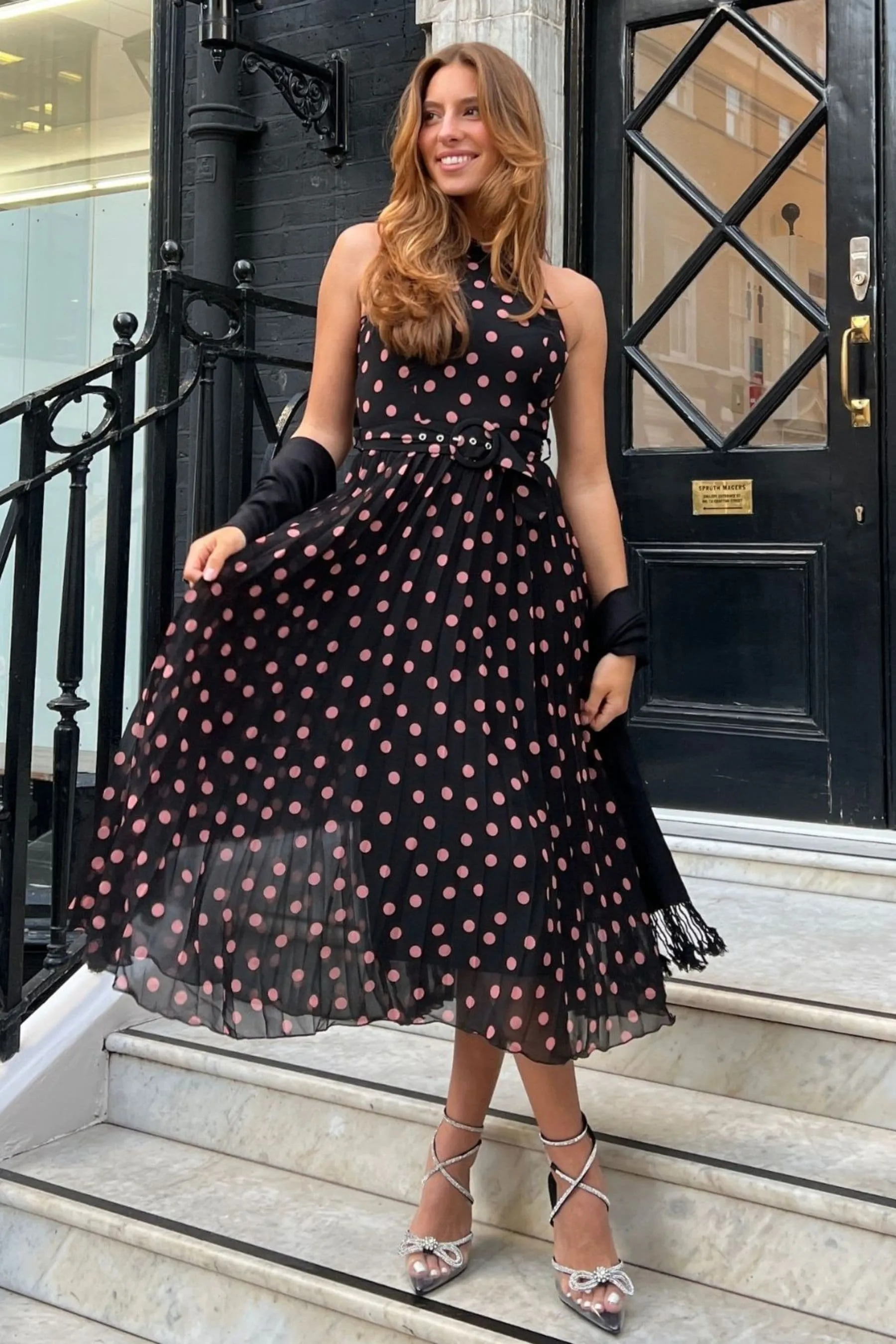 Style Cheat - Luisa - Abito maxi a pieghe con scollo all'americana