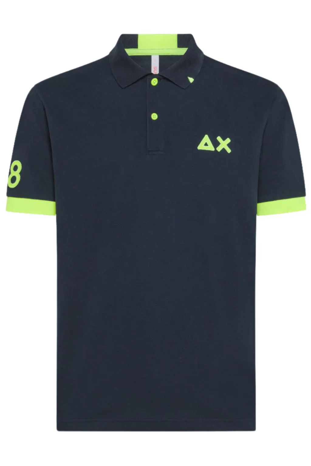 SUN 68 POLO LOGO FLUO A34122 NAVY BLUE