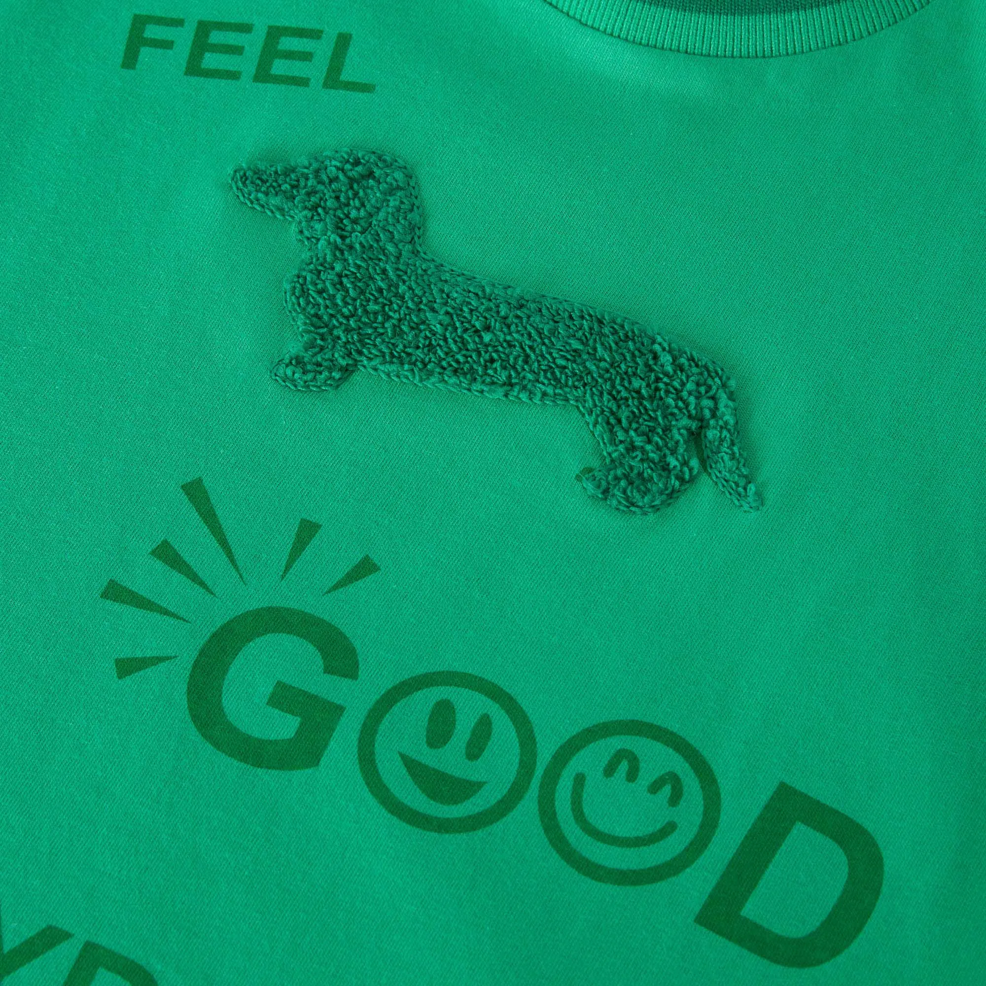 T-Shirt Cotone Organico Con Ricamo Punto Spugna