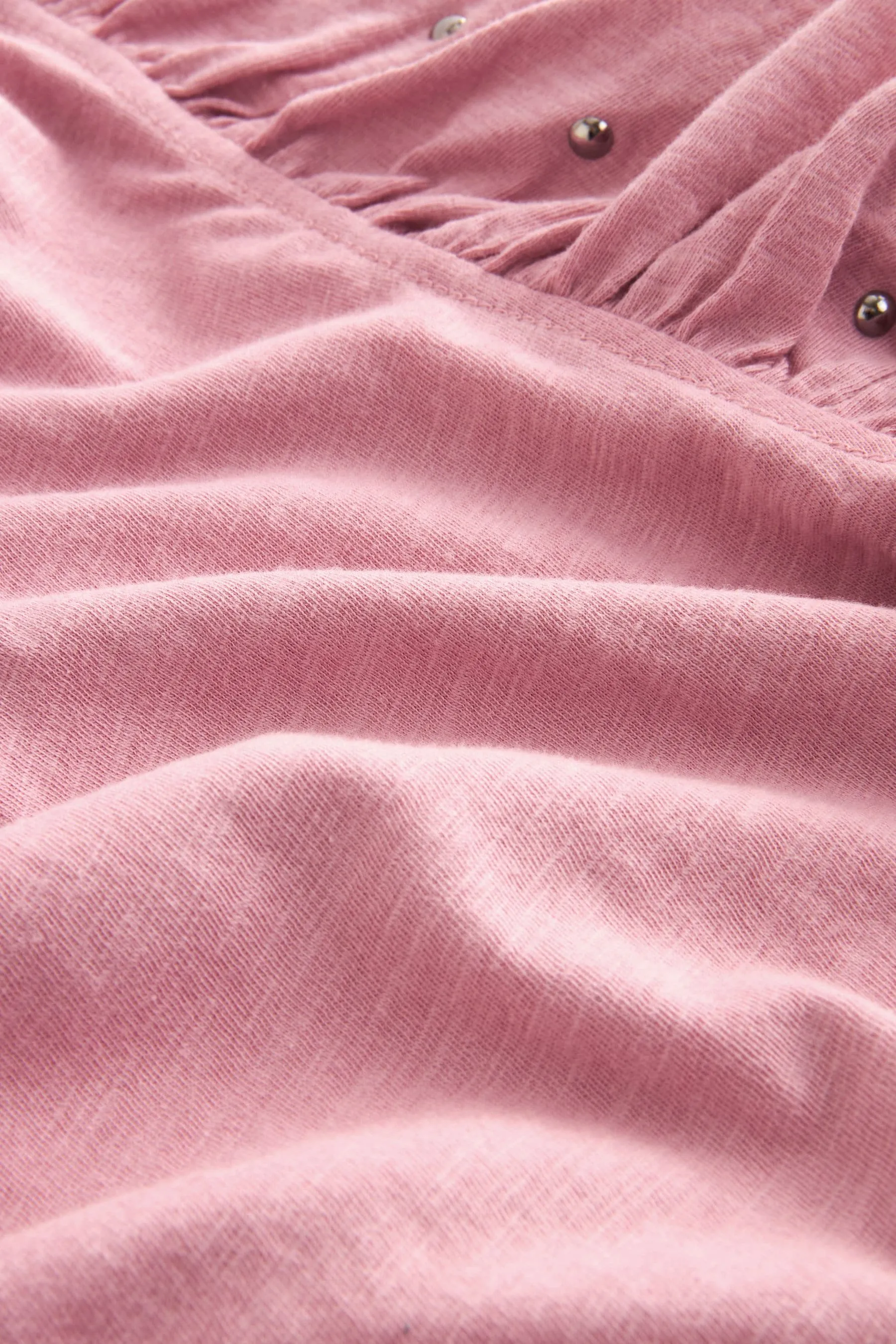 T-shirt Ruches maniche con borchie luccicanti