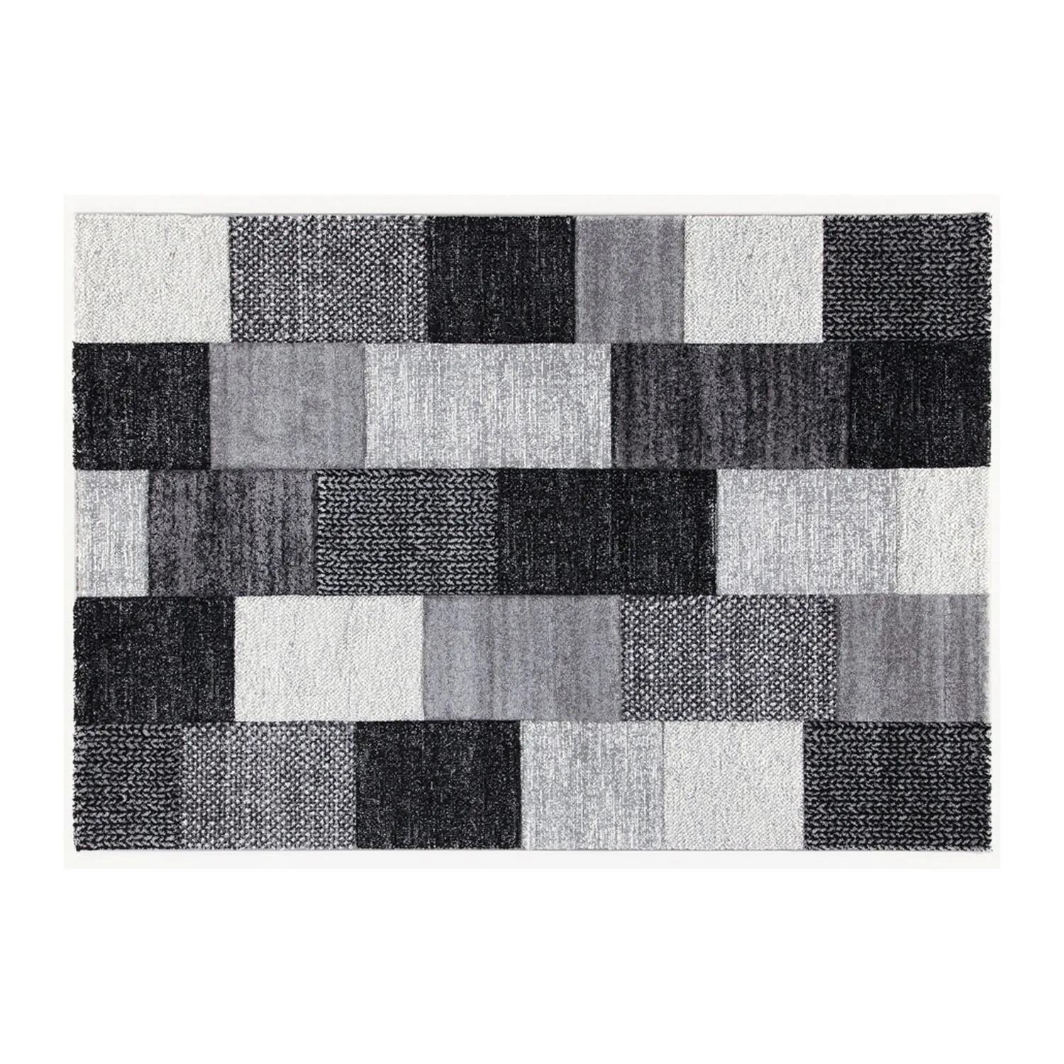 Tappeto 190x133 cm - Ray D grigio e nero 