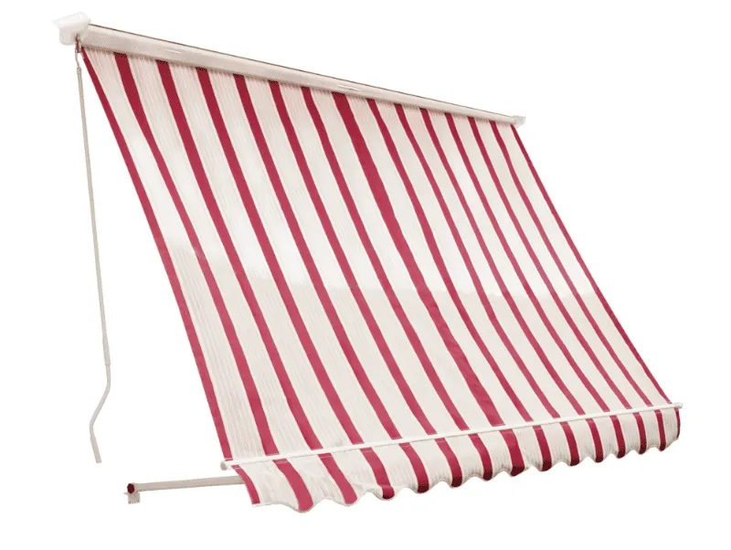 Tenda da sole a caduta braccetti balcone cassone 3x2,5 mt bordeaux crema rigato 5400 