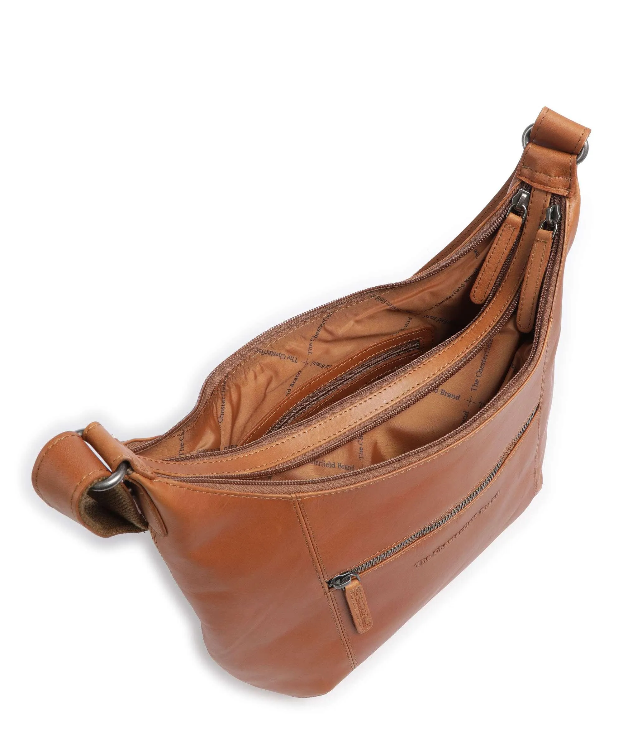  The Chesterfield Brand Cow Wax Pull Up Arlette Borsa hobo pelle a grana fine cognac  