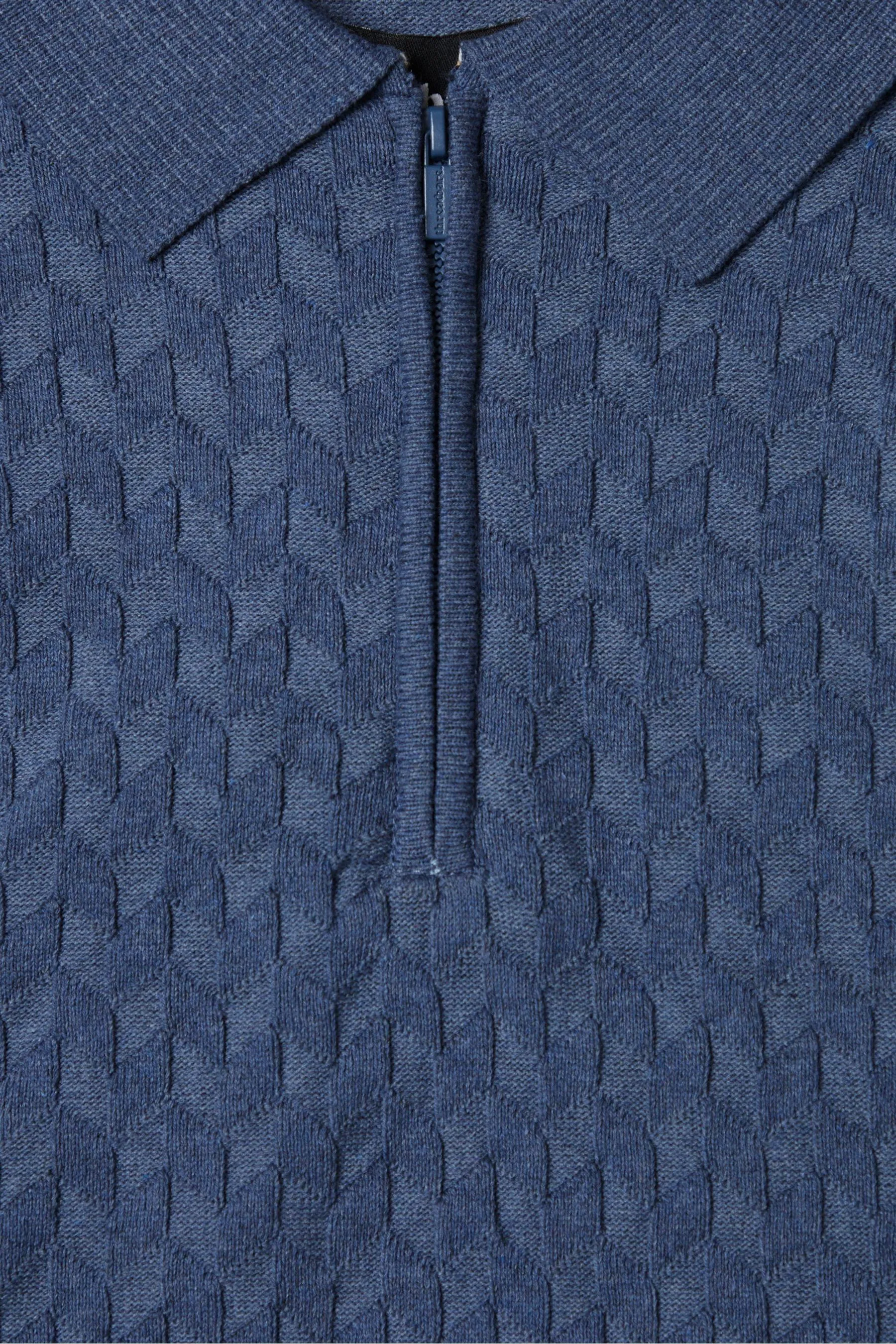 Threadbare Cotton Blend 1/4 Zip Knitted Polo Shirt    
