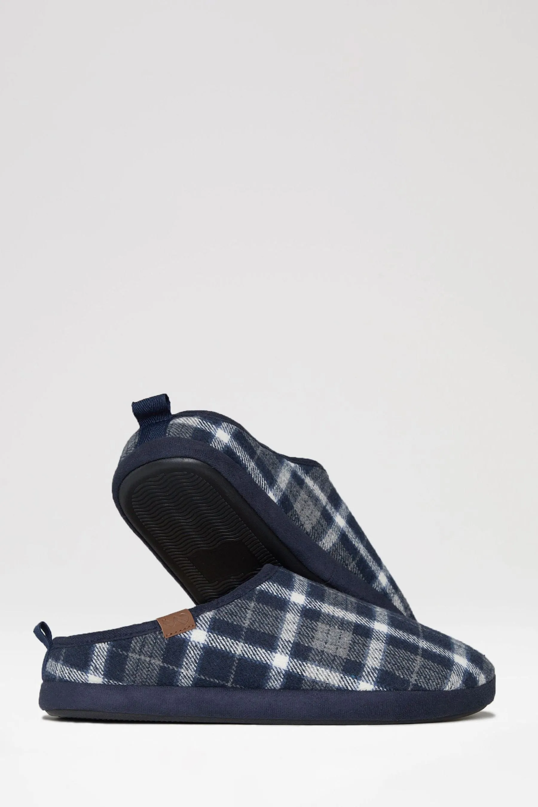Threadbare - Pantofole in A quadri con fodera in sherpa