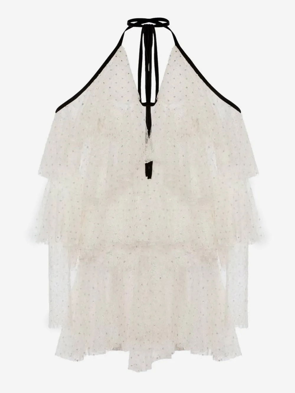 Top in tulle con ruches