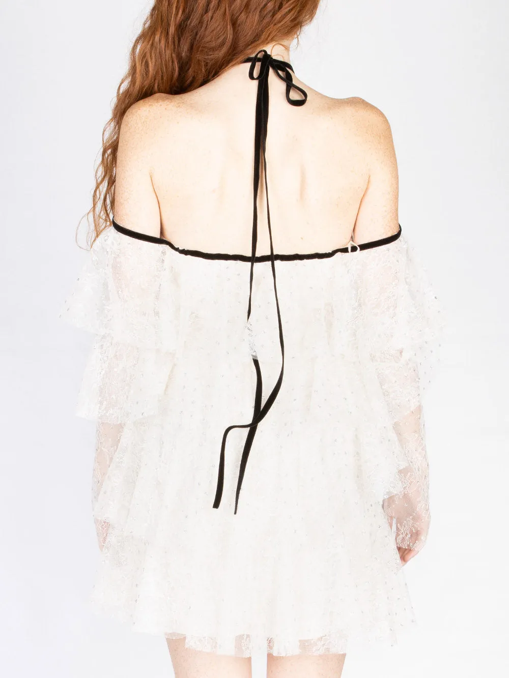 Top in tulle con ruches