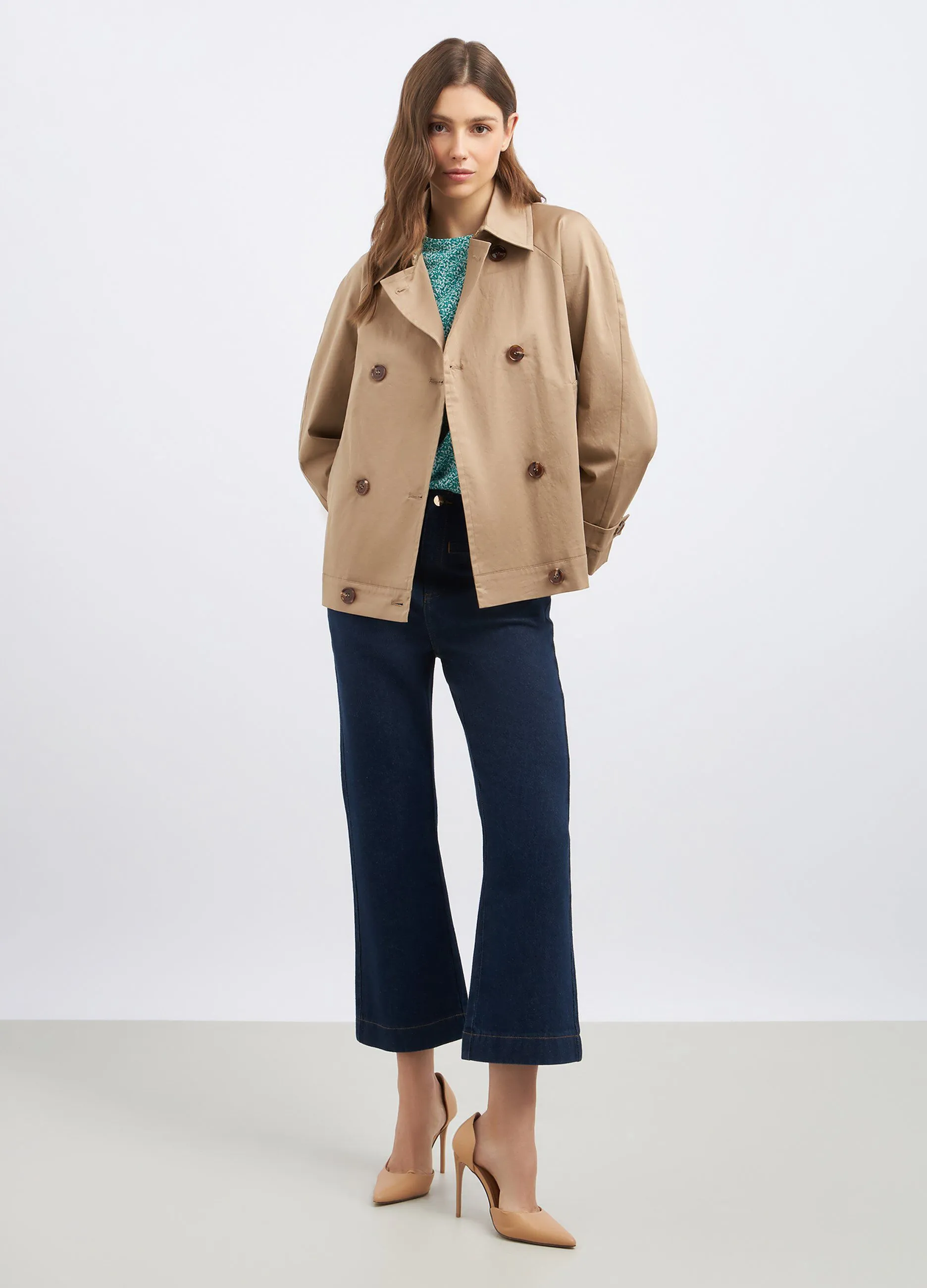 Trench corto in doppiopetto donna