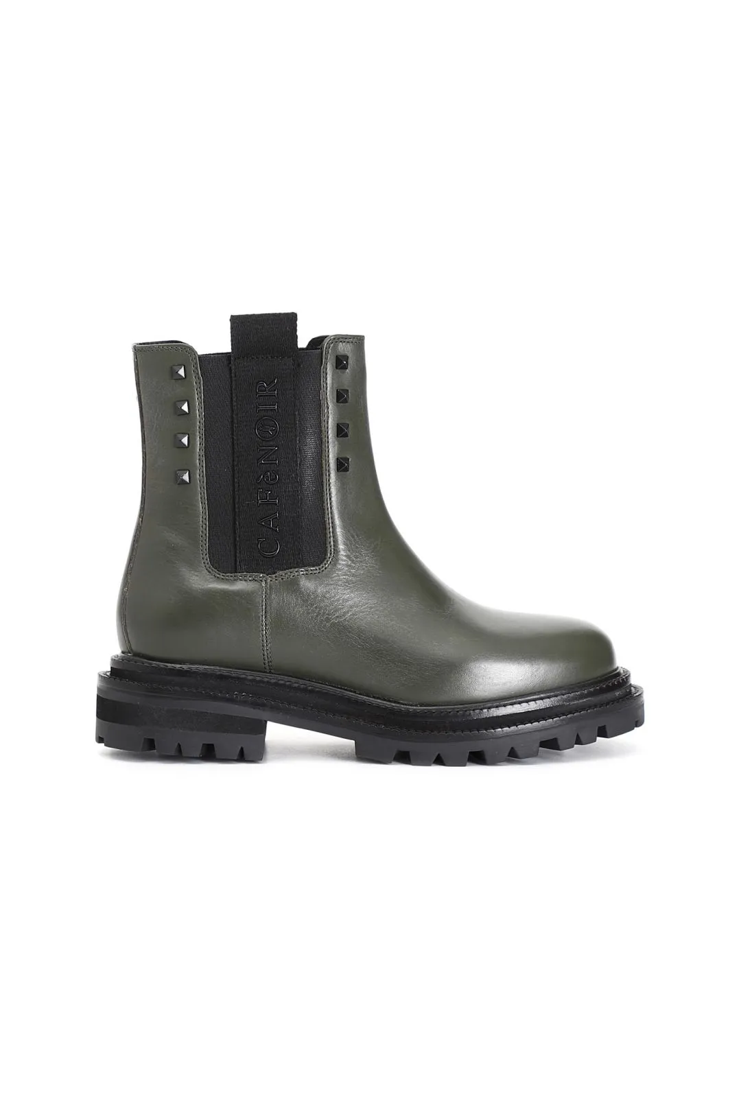 tronchetto donna in pelle con elastico verde