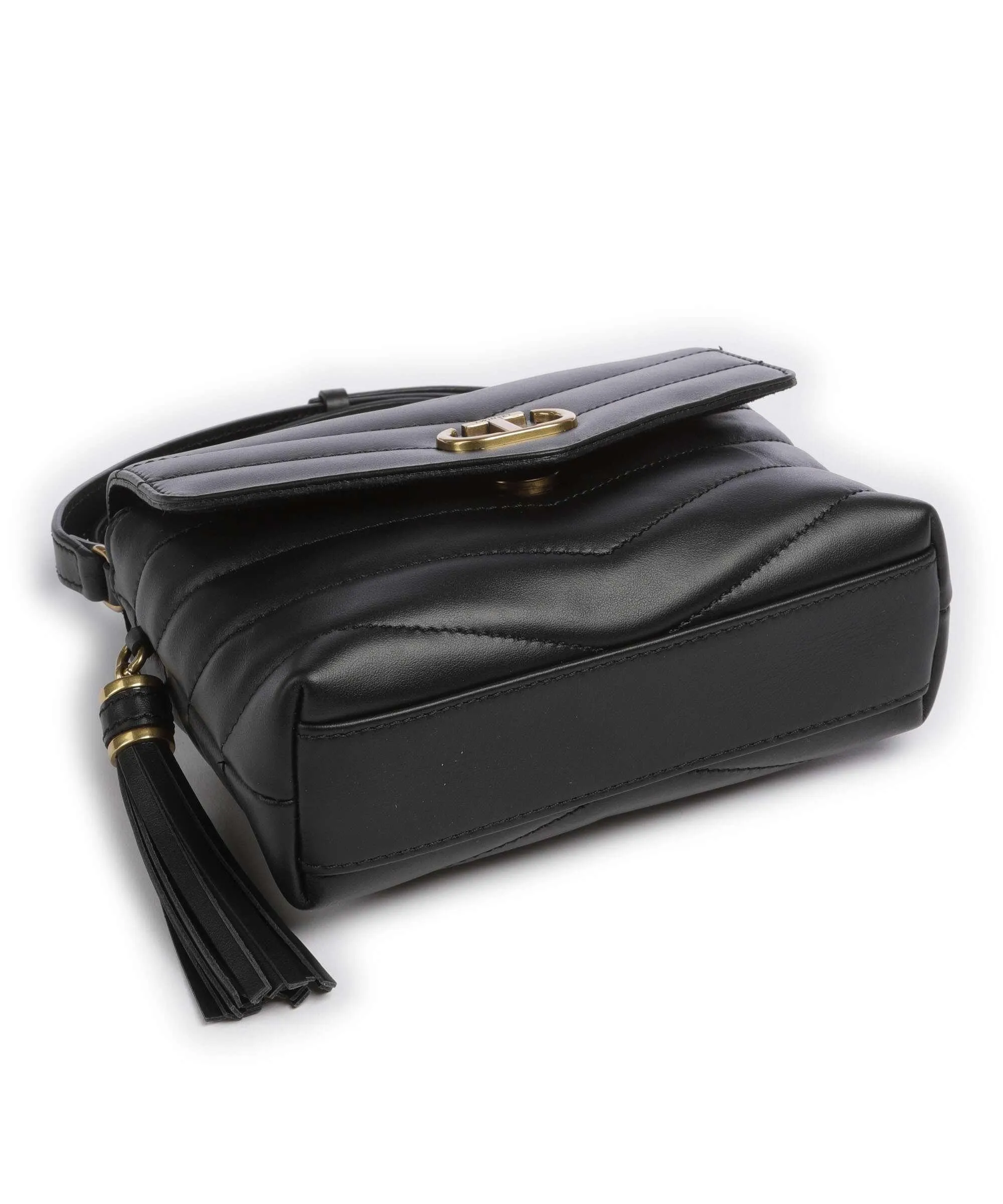  Twinset Dreamy Leather Borsa a tracolla pelle di vitello nero  