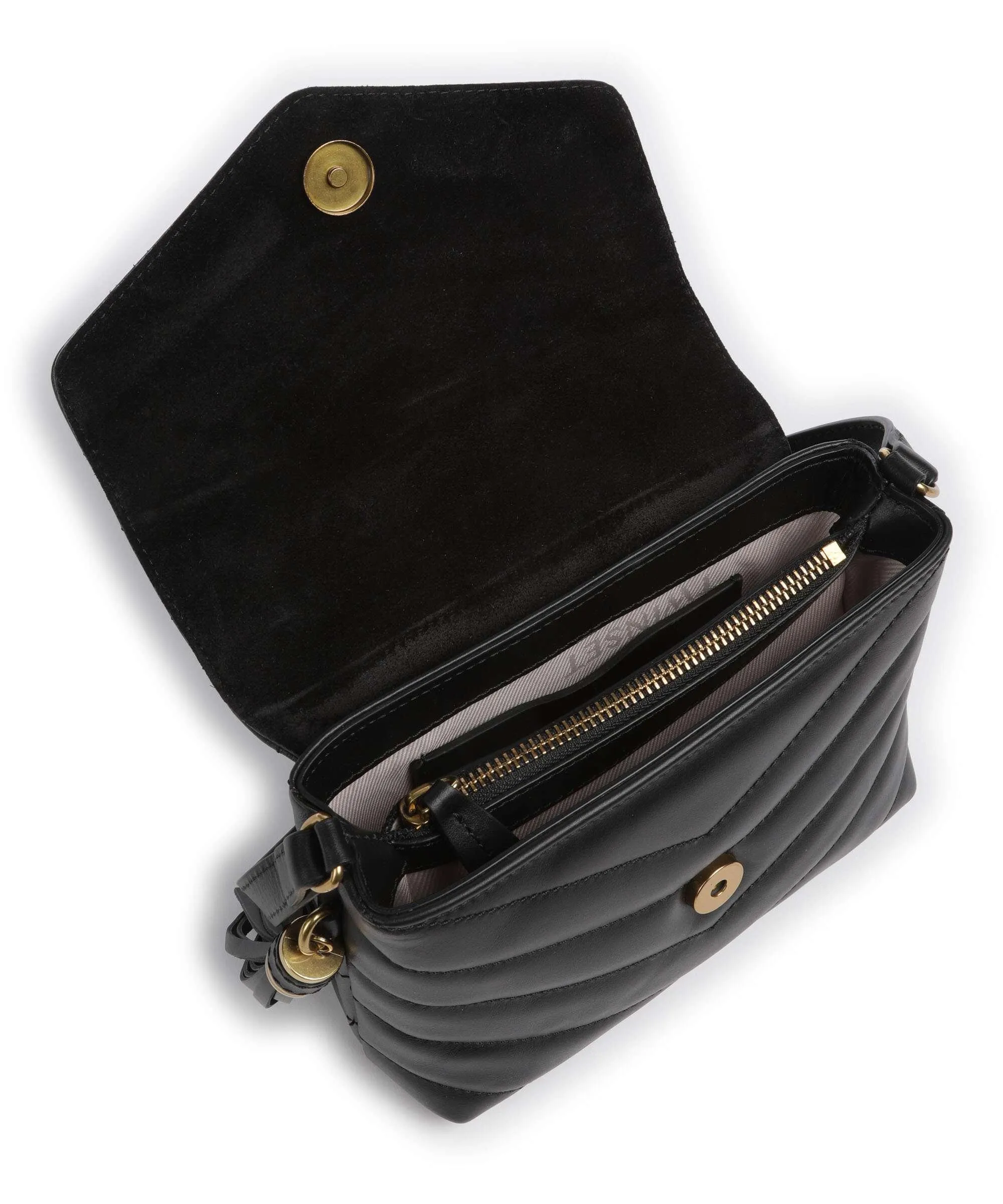  Twinset Dreamy Leather Borsa a tracolla pelle di vitello nero  