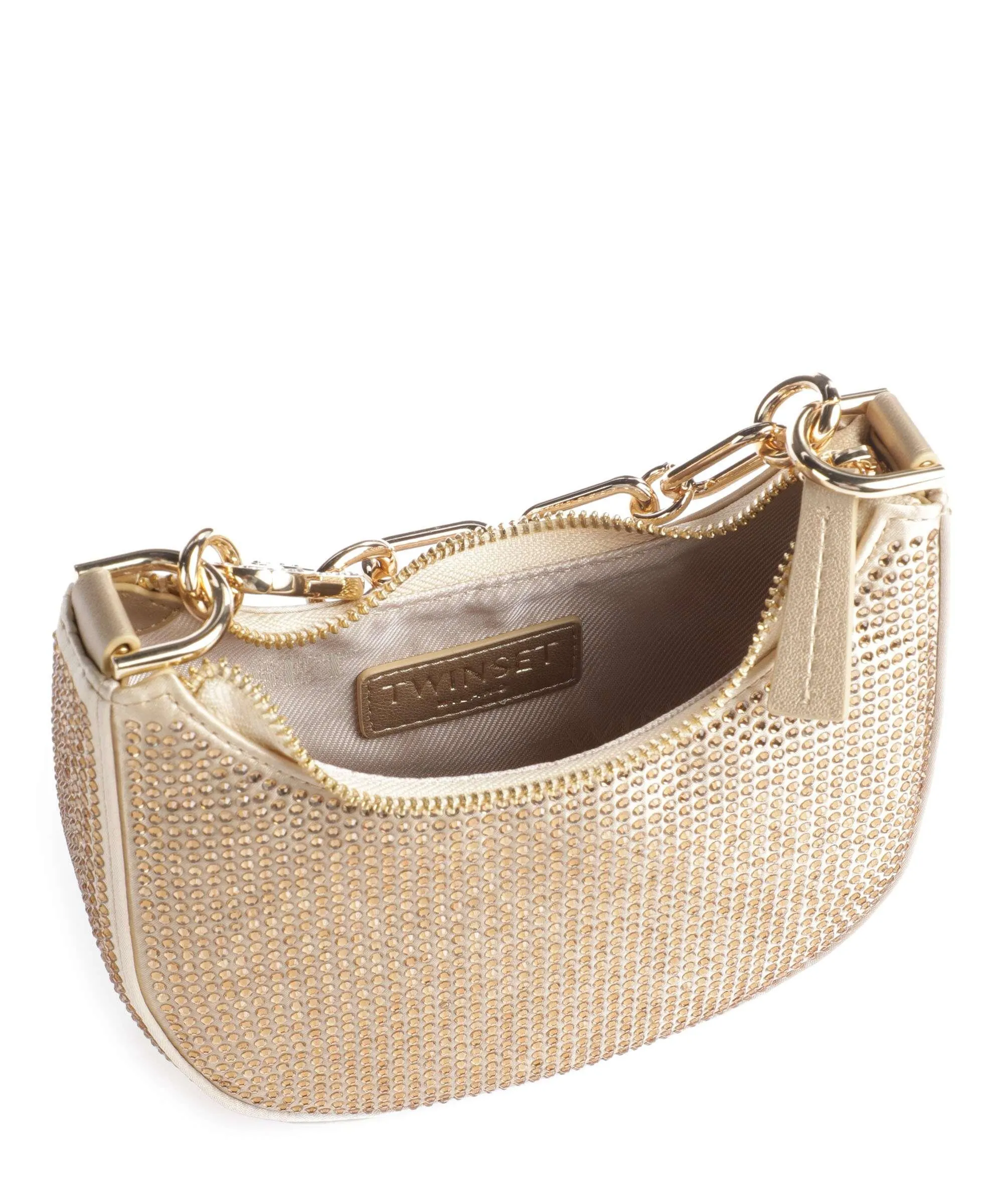  Twinset Party Crossiant Borsa a mano poliestere, poliuretano oro  