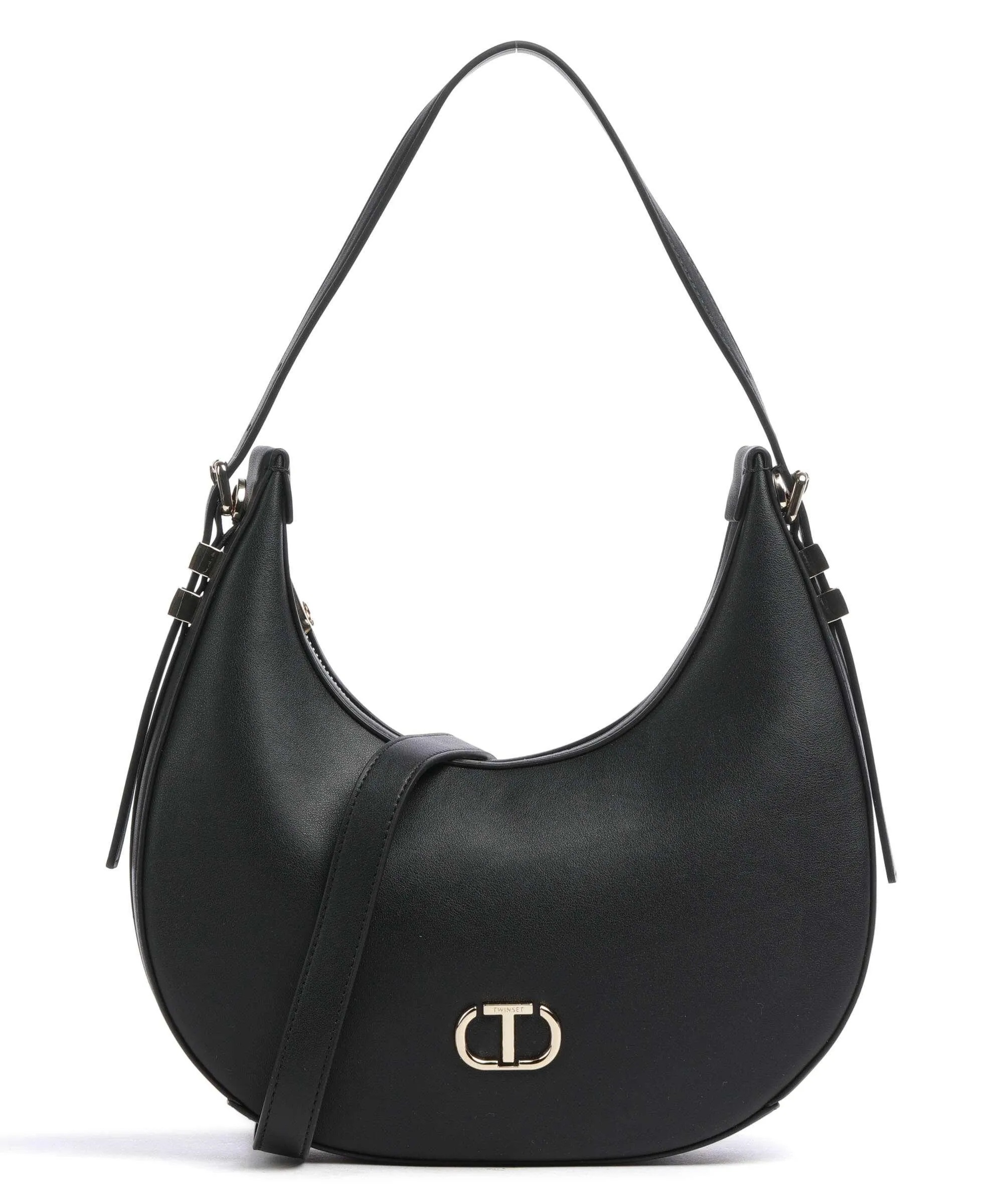  Twinset Smooth 2.0 Borsa hobo pelle sintetica nero  