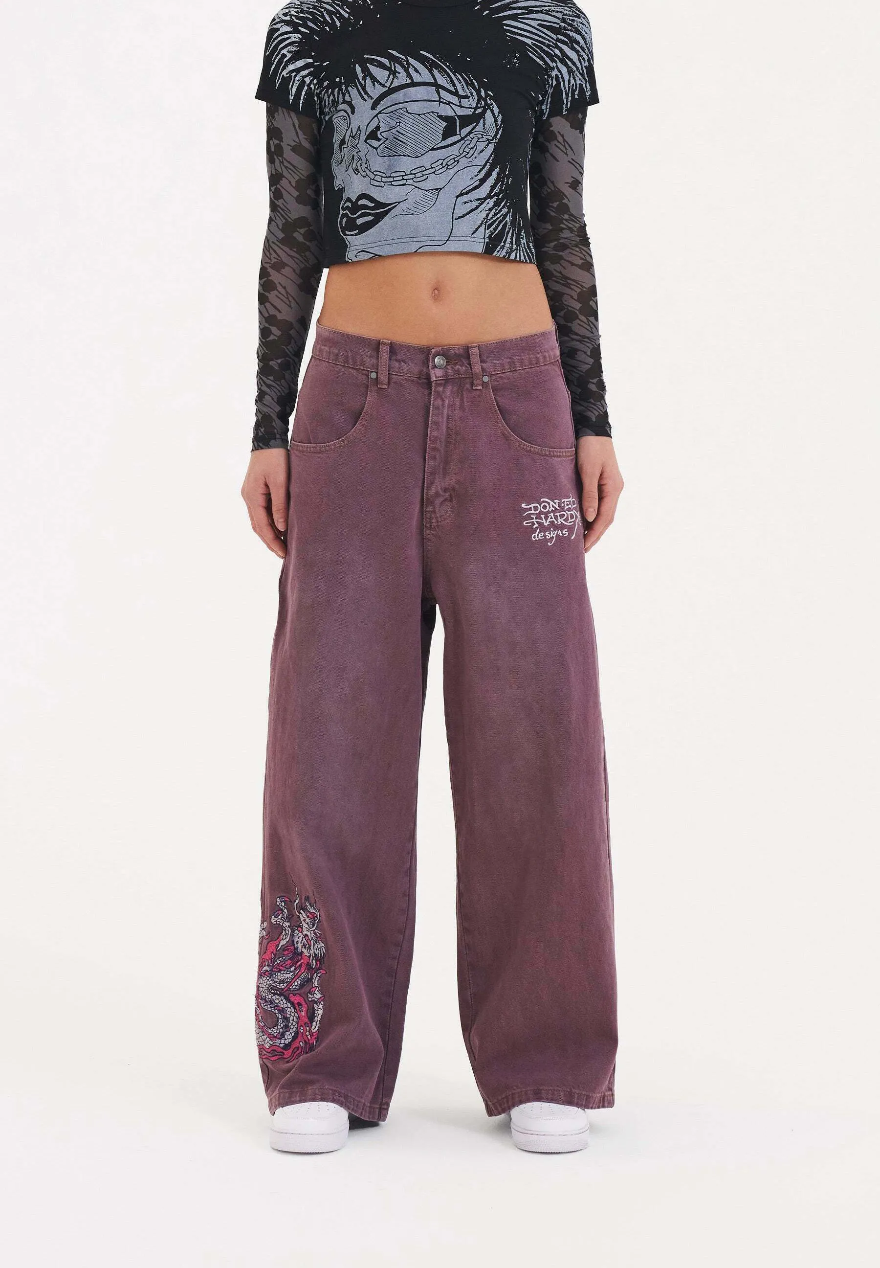TWISTED DRAGON XTRA OVERSIZED - Jeans a zampa