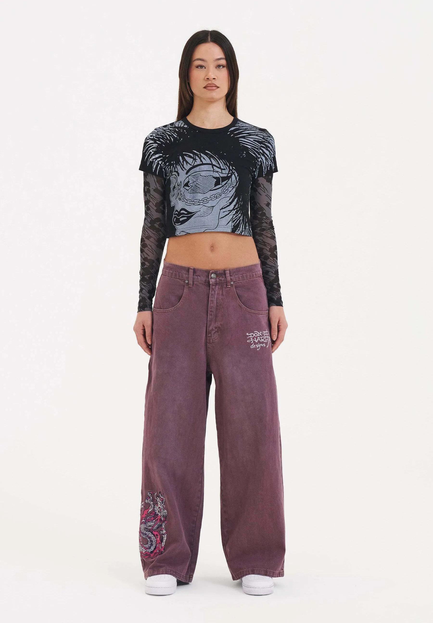 TWISTED DRAGON XTRA OVERSIZED - Jeans a zampa