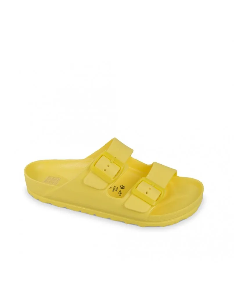 VALLEVERDE 59100 ciabatte doppia fibbia gomma piscina mare Slider shower giallo