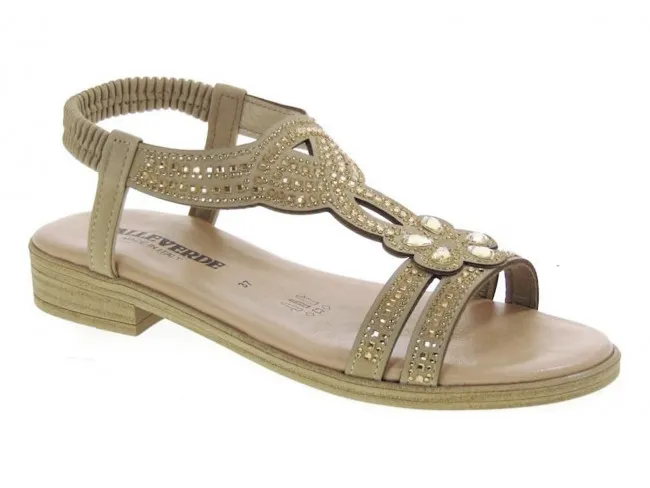 VALLEVERDE SCARPE SANDALI DONNA ESTATE 55401 C  T-BAR CUOIO