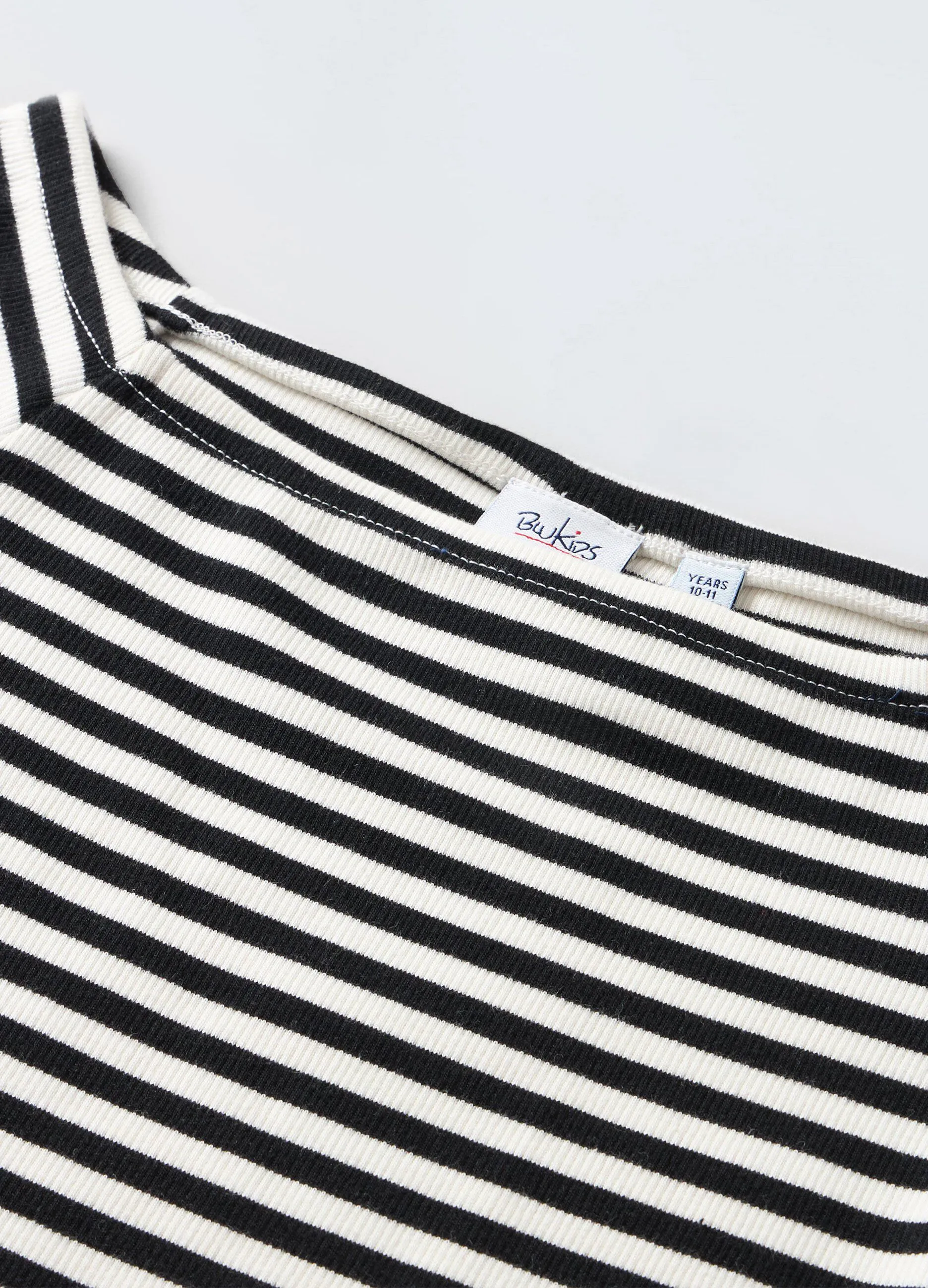 Vestito corto a righe in cotone stretch ragazza