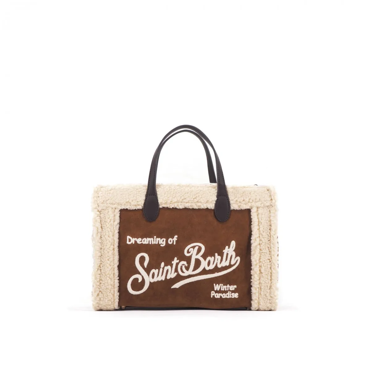 Vivian Borsa Media In Eco Shearling, Marrone