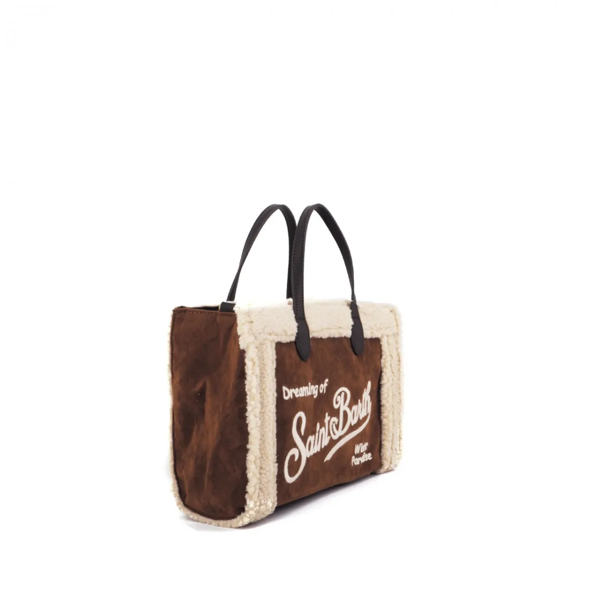 Vivian Borsa Media In Eco Shearling, Marrone