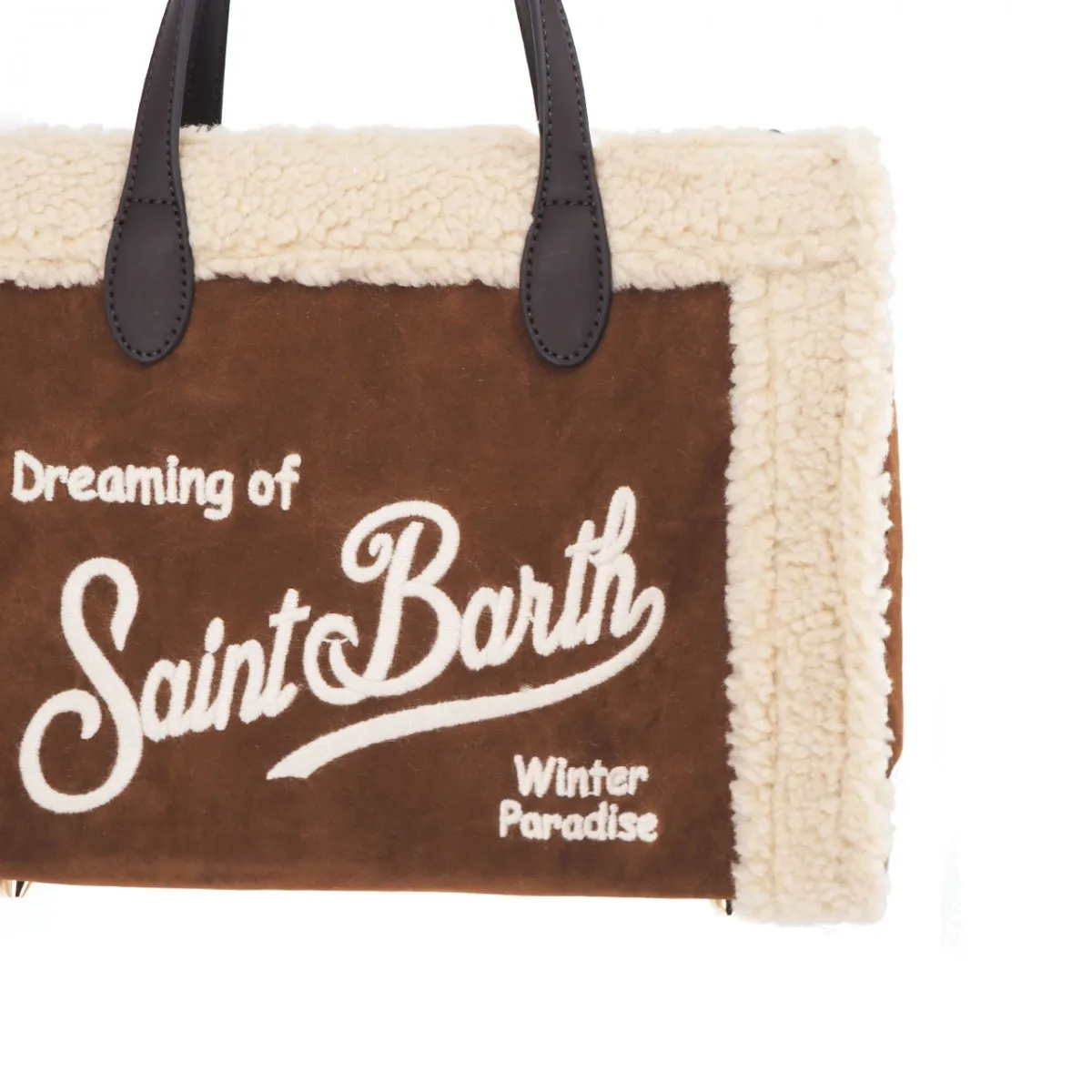 Vivian Borsa Media In Eco Shearling, Marrone