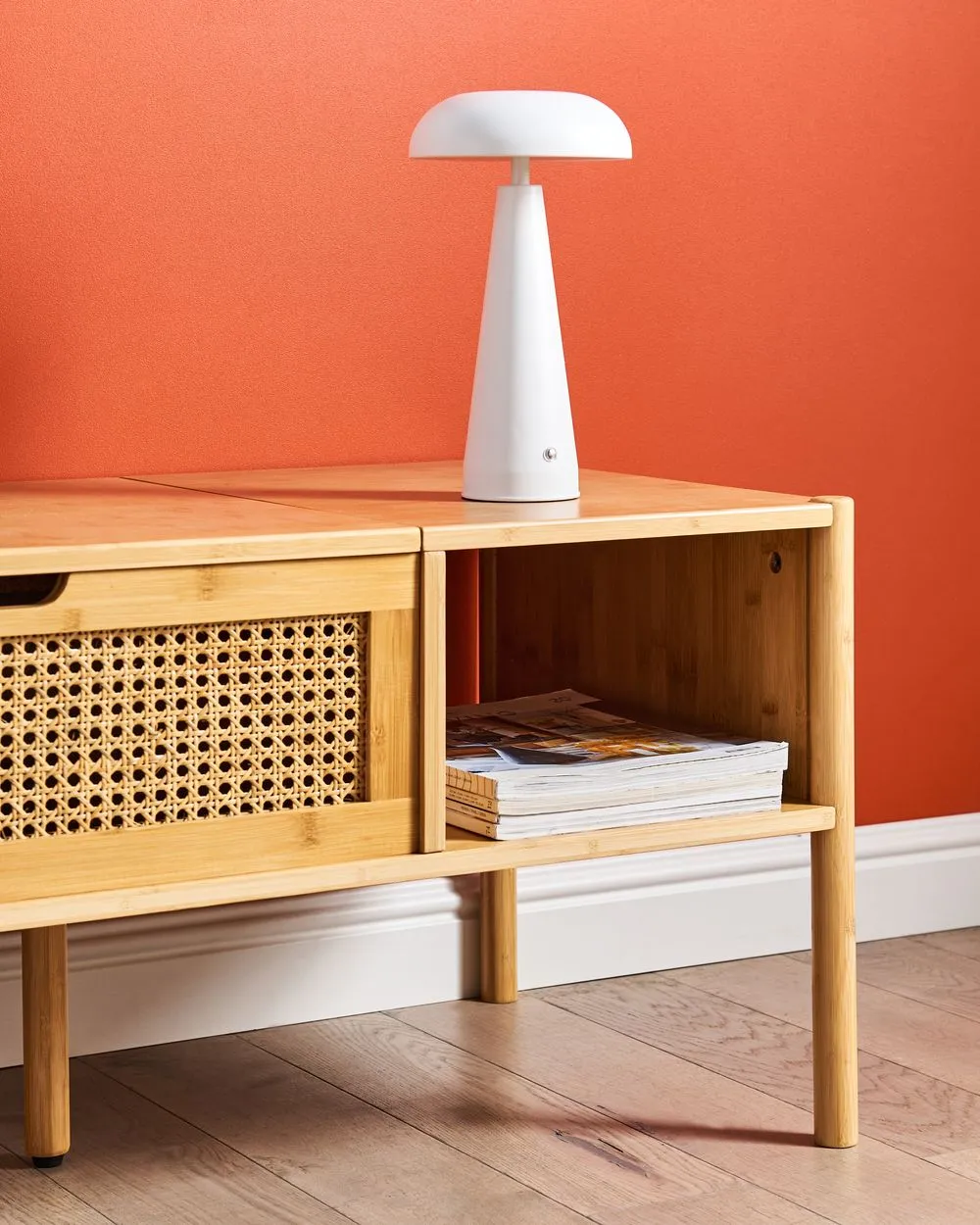 Wireless LED Table Lamp BOCONO With Dimmer Metal White