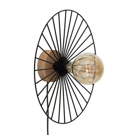 Yahel Applique da Parete Ø35 Nero/Quercia - Envostar | Acquista online