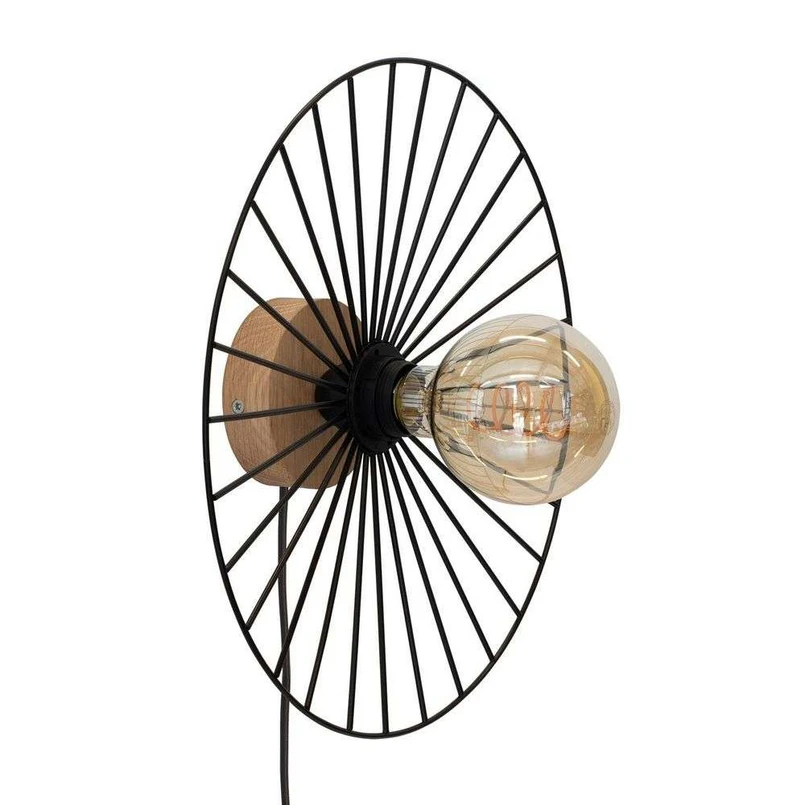 Yahel Applique da Parete Ø35 Nero/Quercia - Envostar | Acquista online